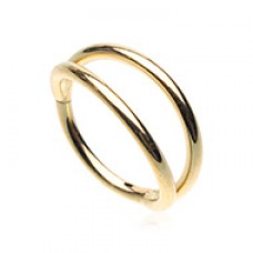 Golden Double Hoop Steel Seamless Hinged Clicker Ring