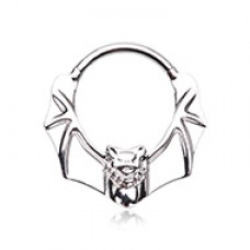 Bat Wings Steel Seamless Hinged Clicker Ring