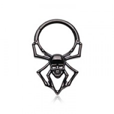 Black Spider Steel Seamless Hinged Clicker Ring