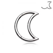 Moon Shape Steel Seamless Hinged Clicker Ring