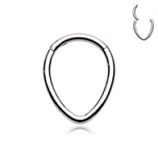 Teardrop Steel Seamless Hinged Clicker Ring