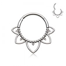 Lotus Steel Seamless Hinged Clicker Ring