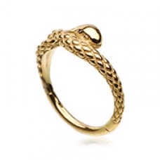Golden Slithering Snake Steel Seamless Hinged Clicker Ring