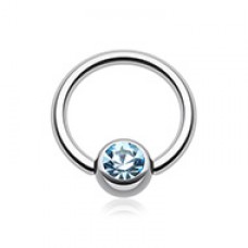 Gem Ball Steel Captive Bead Ring