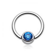 Gem Ball Steel Captive Bead Ring