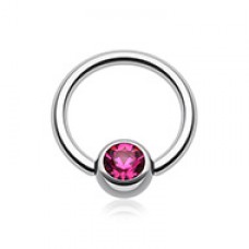Gem Ball Steel Captive Bead Ring