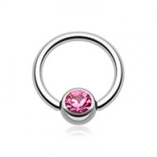 Gem Ball Steel Captive Bead Ring