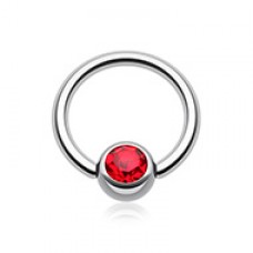 Gem Ball Steel Captive Bead Ring