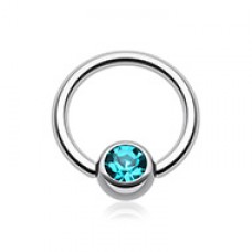 Gem Ball Steel Captive Bead Ring