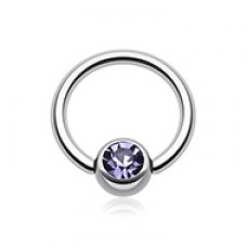 Gem Ball Steel Captive Bead Ring