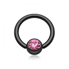 Colorline PVD Gem Ball Captive Bead Ring