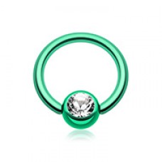 Colorline PVD Gem Ball Captive Bead Ring