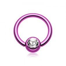 Colorline PVD Gem Ball Captive Bead Ring
