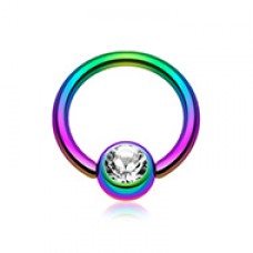 Colorline PVD Gem Ball Captive Bead Ring