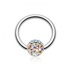 Multi-Sprinkle Dot Multi Gem Captive Bead Ring