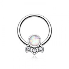 Victorian Glitter Opal Captive Bead Ring
