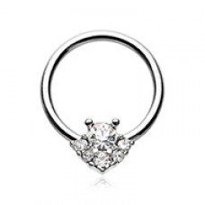 Posh CZ Steel Captive Bead Ring