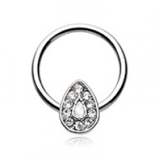 Glitter Opal Avice Steel Captive Bead Ring