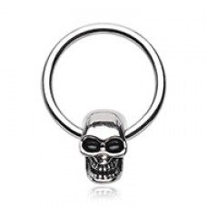 Skull Head Captive Bead Ring