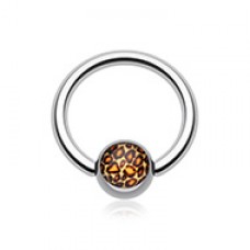 Leopard Print Logo Ball Captive Bead Ring