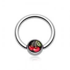 Luscious Cherry Logo Ball Captive Bead Ring