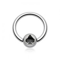 Lucky Spade Logo Ball Captive Bead Ring