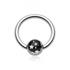 Multi Star Logo Ball Captive Bead Ring