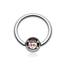 Cute Emo Skull Logo Ball Captive Bead Ring