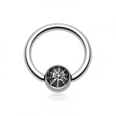 Spider Web Logo Ball Captive Bead Ring