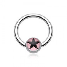 Vivid Star Logo Ball Captive Bead Ring