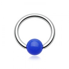 Neon Acrylic Ball Top Captive Bead Ring