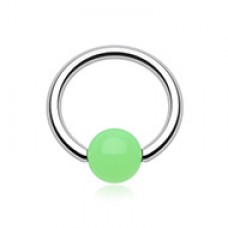 Neon Acrylic Ball Top Captive Bead Ring