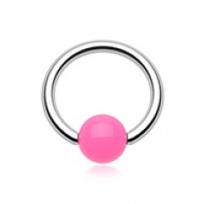 Neon Acrylic Ball Top Captive Bead Ring