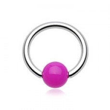 Neon Acrylic Ball Top Captive Bead Ring