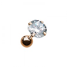 Rose Gold Round Gem Crystal Cartilage Tragus Earring