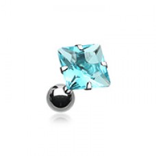 Square Gem Crystal Cartilage Tragus Earring