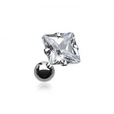 Square Gem Crystal Cartilage Tragus Earring