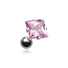 Square Gem Crystal Cartilage Tragus Earring