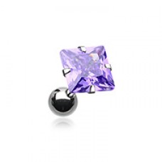 Square Gem Crystal Cartilage Tragus Earring