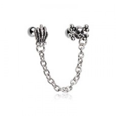 Skull & Skeleton Hand Double Cartilage Connecting Chain 