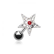 Star Point Multi-Sprinkle Dot Multi-Gem Cartilage Tragus Earring