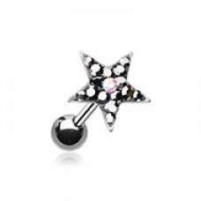 Star Point Multi-Sprinkle Dot Multi-Gem Cartilage Tragus Earring
