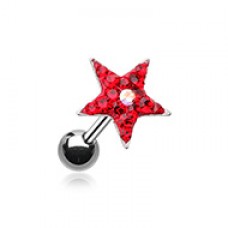 Star Point Multi-Sprinkle Dot Multi-Gem Cartilage Tragus Earring