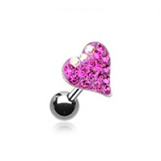 Dainty Heart Multi-Sprinkle Dot Multi-Gem Cartilage Tragus Earring