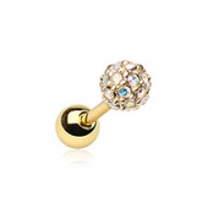 Golden Full Dome Pave Cartilage Tragus Earring