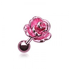 Colorline Steel Rose Cartilage Tragus Earring