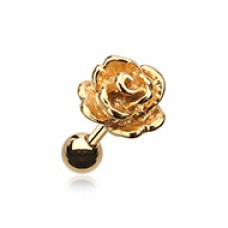 Golden Steel Rose Cartilage Tragus Earring