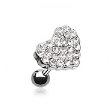 Multi-Sprinkle Dot Heart Multi-Gem Cartilage Tragus Earring