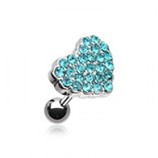 Multi-Sprinkle Dot Heart Multi-Gem Cartilage Tragus Earring