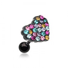 Sprinkles Heart Multi-Gem Cartilage Tragus Earring
